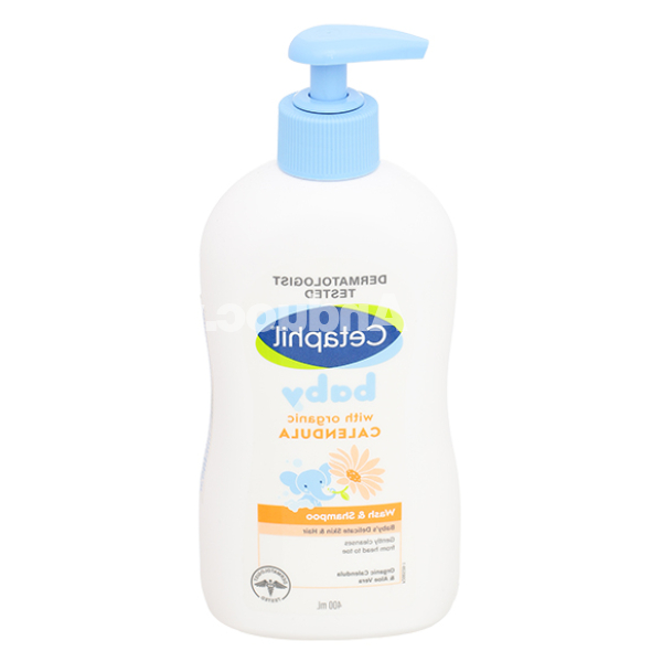 Sữa tắm gội cho bé Cetaphil chiết xuất hoa cúc hữu cơ chai 400ml