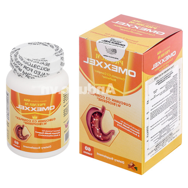 Premium Omexxel Curcumin C3 Complex W/BioPerine hỗ trợ tiêu hóa hộp 60 viên