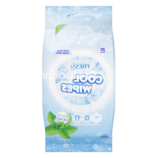 Khăn ướt Fressi Care Cool Wipes bạc hà the mát gói 20 miếng