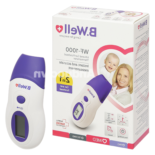 Nhiệt kế hồng ngoại đo trán, tai B.Well WF-1000