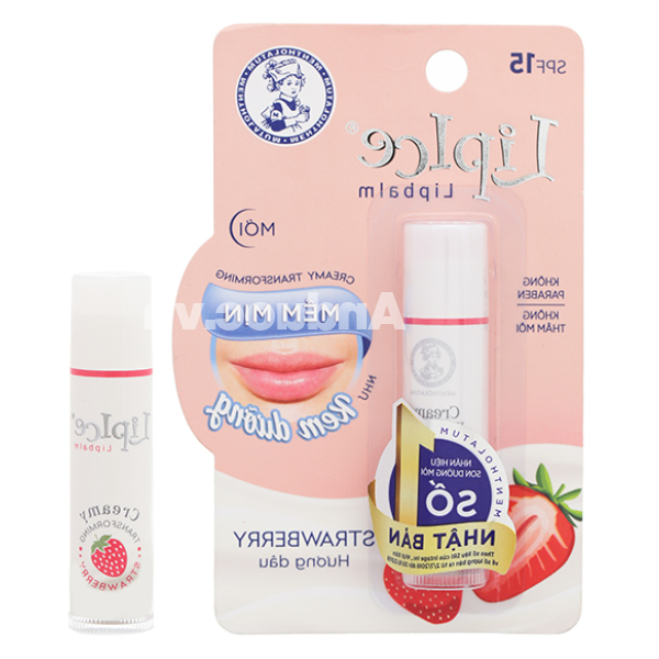 Son dưỡng môi LipIce không màu chuyển kem mịn hương dâu cây 4.3g