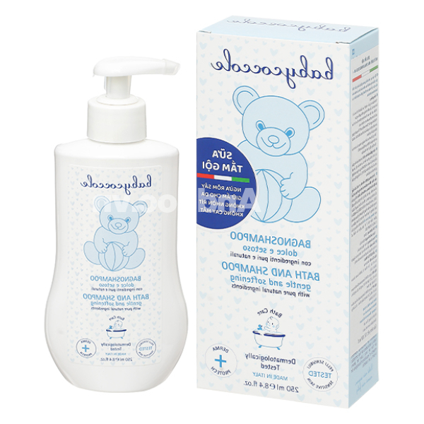 Sữa tắm gội Babycoccole chiết xuất hoa sen ngừa rôm sảy giữ ẩm cho da chai 250ml